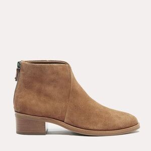 Soludos Tan Suede Ankle Bootie with Back Zip